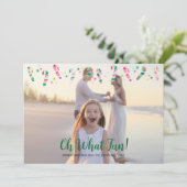 Multi Colored Striped Candy Cane Christmas Photo シーズンカード (スタンド正面)