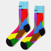 Multi Coloured Art Deco Design Socks ソックス (左)