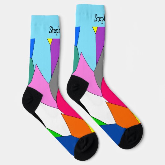 Multi Coloured Art Deco Design Socks ソックス (右)