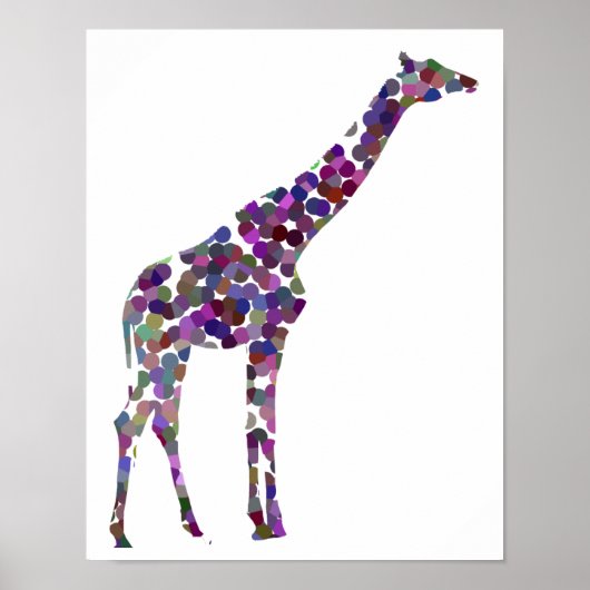 Multi-coloured spotted Giraffe Poster ポスター (正面)