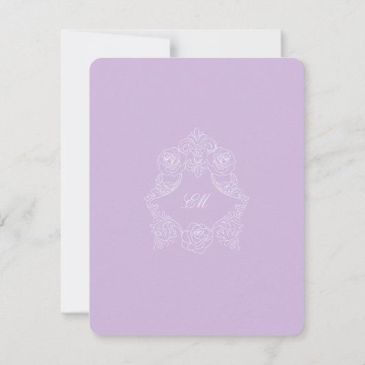 Multi Event Victorian Purple Romantic RSVP Card (裏面)