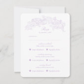 Multi Event Victorian Purple Romantic RSVP Card (正面)