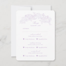 Multi Event Victorian Purple Romantic RSVP Card