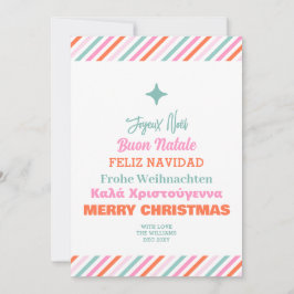 Multi Language Typography Christmas Tree シーズンカード