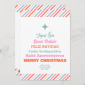 Multi Language Typography Christmas Tree シーズンカード (正面/裏面)