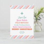 Multi Language Typography Christmas Tree シーズンカード (スタンド正面)