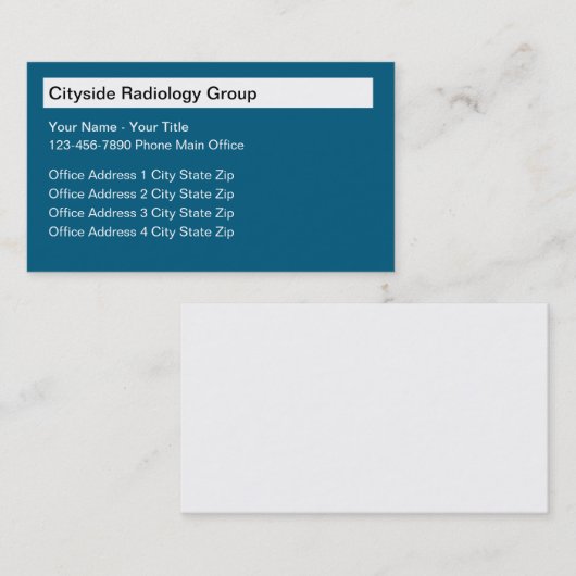 Multi Location Radiology Business Cards 名刺 (正面/裏面)