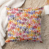 Multi-Monkey Business Throw Pillow クッション (ブランケット)