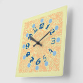 MULTI NUMBERS PASTEL COLORS BY MASANSER スクエア壁時計 (傾斜)