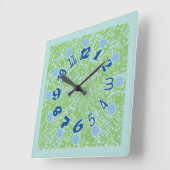 MULTI NUMBERS PASTEL COLORS BY MASANSER スクエア壁時計 (傾斜)