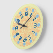 MULTI NUMBERS PASTEL COLORS BY MASANSER ラージ壁時計 (傾斜)