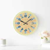 MULTI NUMBERS PASTEL COLORS BY MASANSER ラージ壁時計 (ホーム)