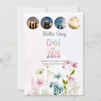 Multi Photo Class of 2026 Graduation Announcement 招待状