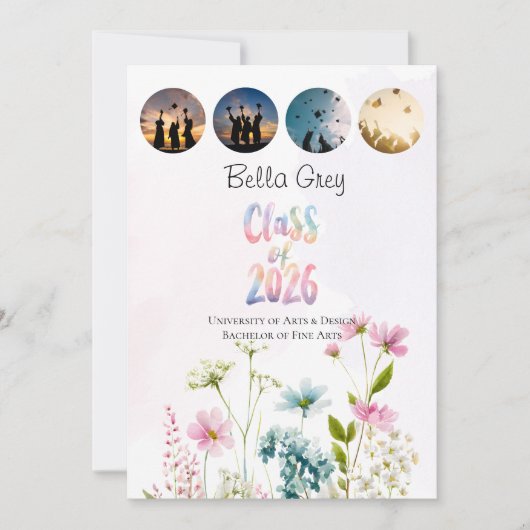 Multi Photo Class of 2026 Graduation Announcement 招待状 (正面)