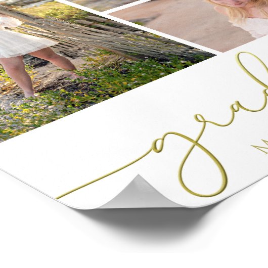 Multi Photo Collage Modern Graduation Script ポスター (角)