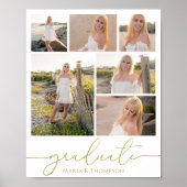 Multi Photo Collage Modern Graduation Script ポスター (正面)