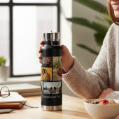 Multi Photo Collage Modern Personalized Name ウォーターボトル