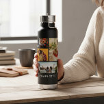Multi Photo Collage Modern Personalized Name ウォーターボトル<br><div class="desc">Multi Photo Collage Modern Personalized Name Water Bottle features a photo collage of nine of your favorite photos. Personalized with your name in modern black script. Perfect for birthday, Christmas, Mother's Day, Father's Day, Grandparents, brother, sister, best friend and more. Designed by ©Evco Studio www.zazzle.com/store/evcostudio #zazzlemade #zazzle #evcostudio #waterbottle #bottle...</div>