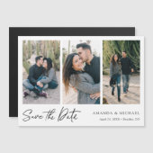 Multi Photo Collage Wedding Save the Date Magnet (正面/裏面)