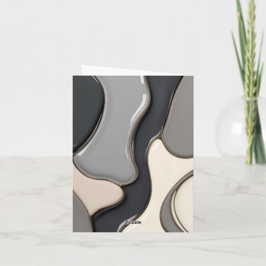 Multi purpose folded card in stylish graphic ノートカード (裏面)