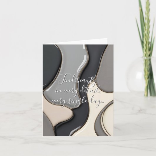 Multi purpose folded card in stylish graphic ノートカード (正面)