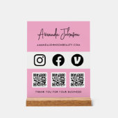 Multi QR code Business Social Media Payment Method アクリルサイン (正面)