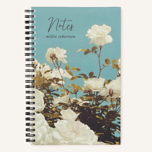 Multi Roses Floral Garden Custom Spiral Notebook ノートブック (正面)