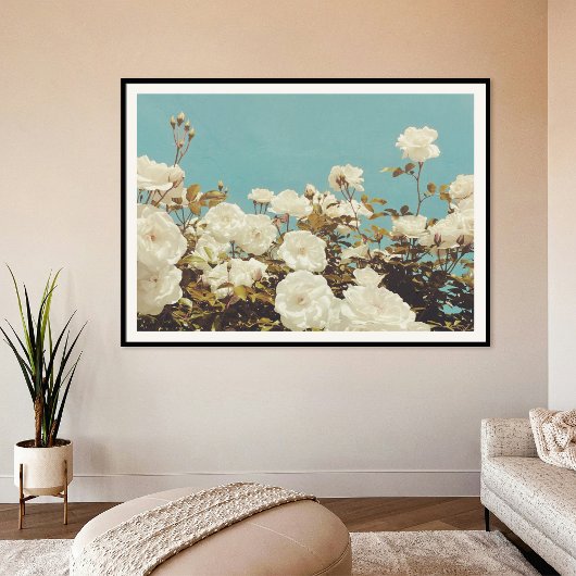 Multi Roses Floral Garden Photo Art Print Poster ポスター