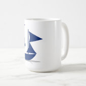 Multi-Sail Sailboat Marine Nautical コーヒーマグカップ (正面右)