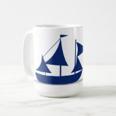 Multi-Sail Sailboat Marine Nautical コーヒーマグカップ (正面左)