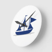 Multi-Sail Sailboat Marine Nautical ラウンド壁時計 (傾斜)