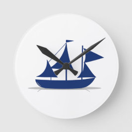 Multi-Sail Sailboat Marine Nautical ラウンド壁時計