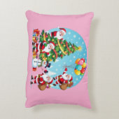 **“Multi-Santa Christmas Fun – 3D Cartoon Transpar アクセントクッション (裏面(縦))