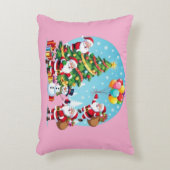 **“Multi-Santa Christmas Fun – 3D Cartoon Transpar アクセントクッション (正面(垂直))