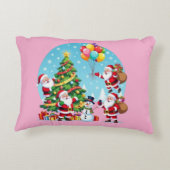 **“Multi-Santa Christmas Fun – 3D Cartoon Transpar アクセントクッション (裏面)