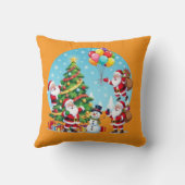 **“Multi-Santa Christmas Fun – 3D Cartoon Transpar クッション (裏面)