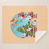 **“Multi-Santa Christmas Fun – 3D Cartoon Transpar シェルパブランケット (正面(横))