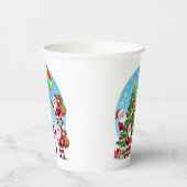 **“Multi-Santa Christmas Fun – 3D Cartoon Transpar 紙コップ (左)