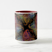 Multicilored Paisley on Black Background マグカップ (中央)
