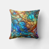 Multicolor Abstract 77 Stained Glass style クッション (裏面)