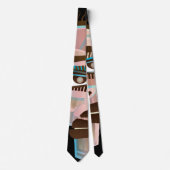 multicolor abstract Tribal face art neck tie ネクタイ (正面)