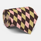 Multicolor Argyle Tie – Green Pink Brown Diamond ネクタイ (ロール)