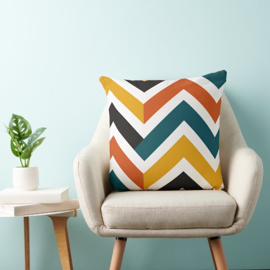 Multicolor Chevron Geometric Pattern クッション (椅子)