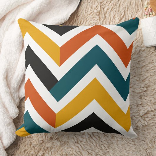 Multicolor Chevron Geometric Pattern クッション (ブランケット)