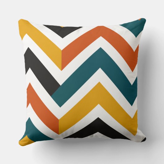 Multicolor Chevron Geometric Pattern クッション (裏面)