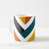 Multicolor Chevron Geometric Pattern コーヒーマグカップ (正面左)