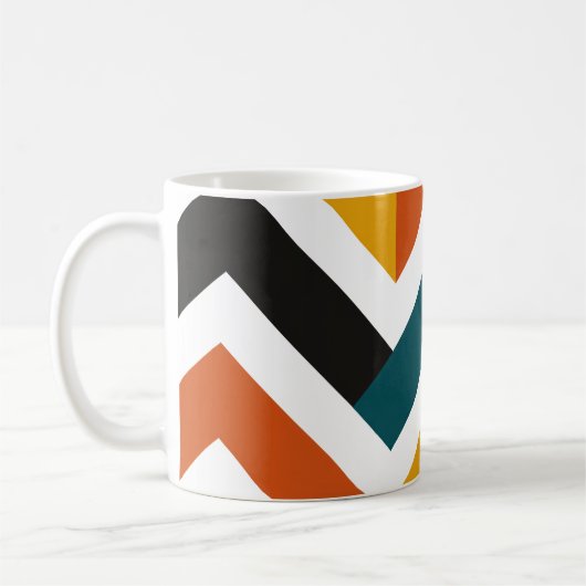 Multicolor Chevron Geometric Pattern コーヒーマグカップ (左)