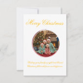 Multicolor Christmas Greeting Card with Family Mes サンキューカード (正面)
