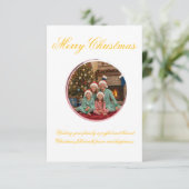 Multicolor Christmas Greeting Card with Family Mes サンキューカード (スタンド正面)