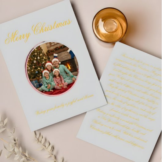 Multicolor Christmas Greeting Card with Family Mes サンキューカード